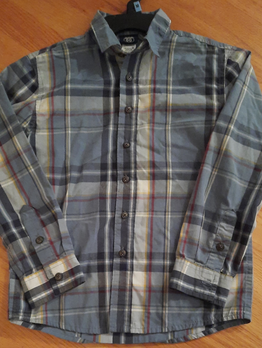 M 8 Route 66 Boy's Blue Plaid Button-Down Shirt Boys Top Button Down Long Sleeve